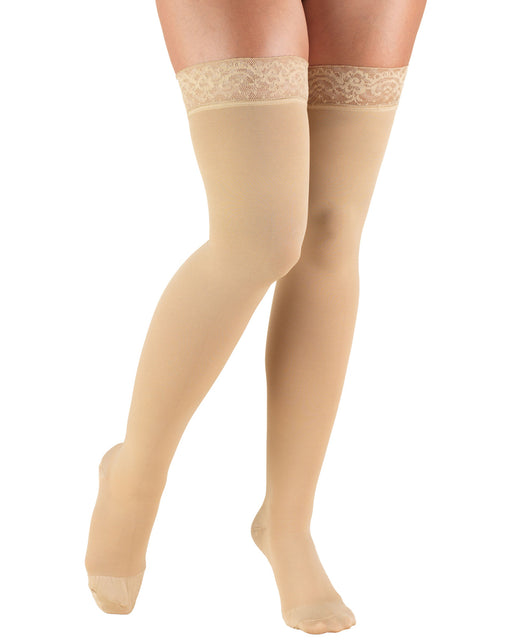 TRUFORM Classic Medical Closed Toe thigh high silicone lace top 20-30 mmhg