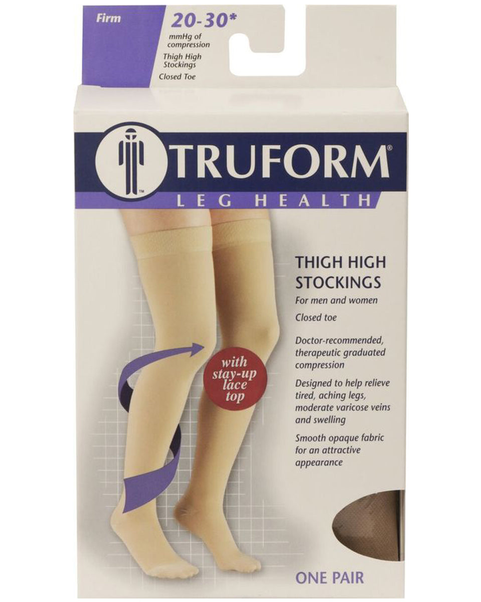TRUFORM Classic Medical OPEN TOE Thigh High Support Stockings 20-30 mm