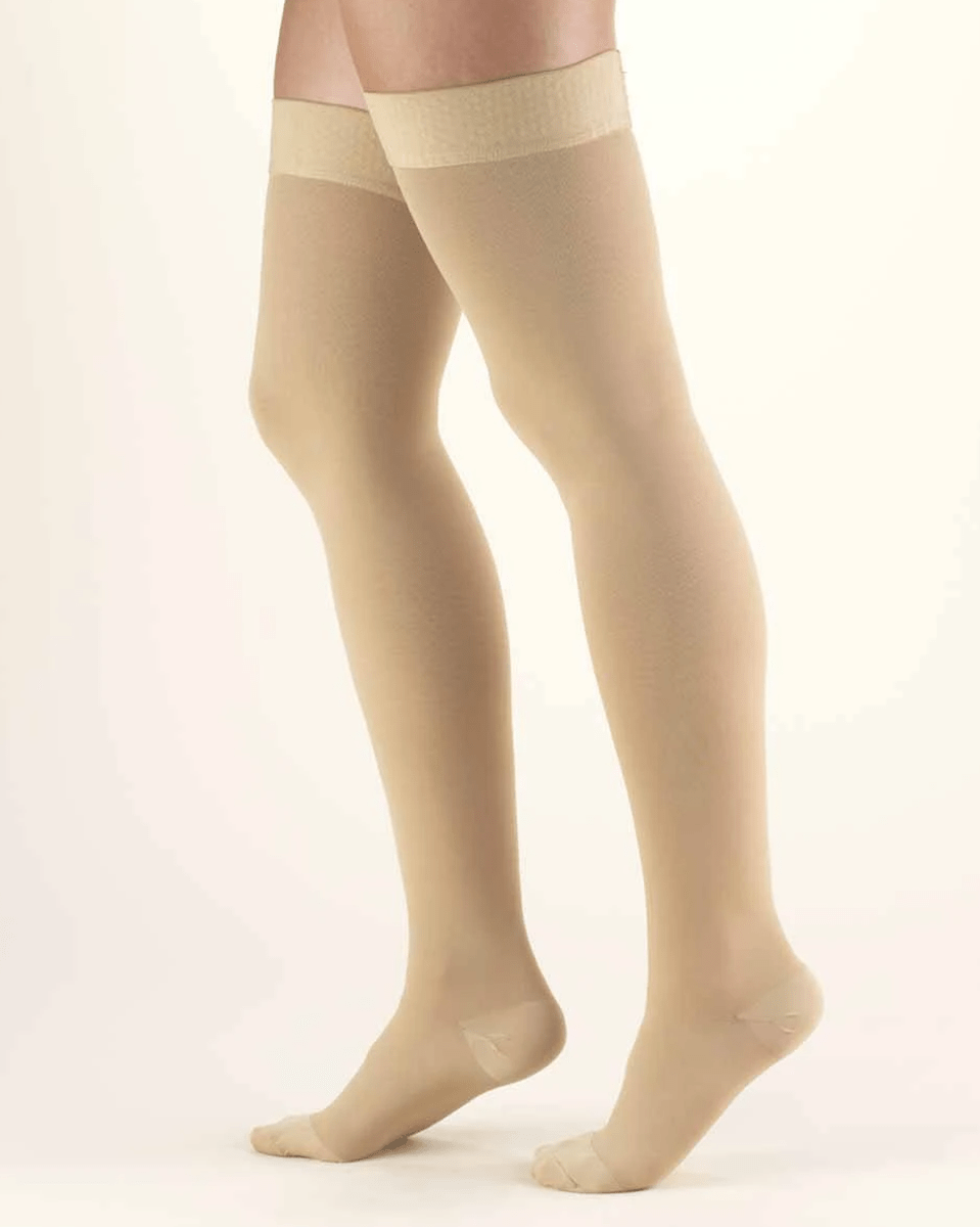 SECOND SKIN Surgical Grade Closed Toe 20-30 mmHg Thigh High Silicone Dot Top