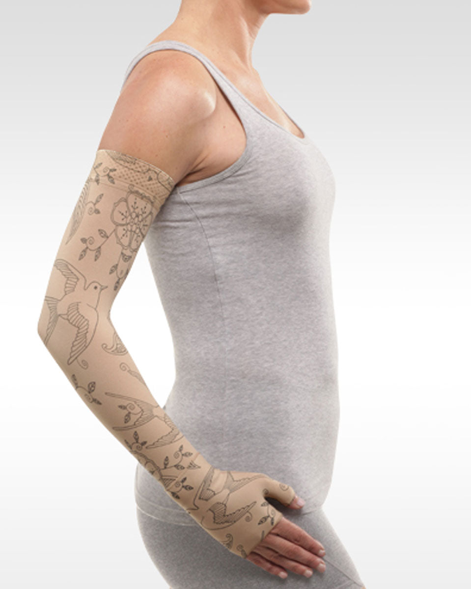 Juzo Soft 2001CG Print Series Armstulpen 20-30 mmHg mit Silikon-Oberband – Neue Muster – 1