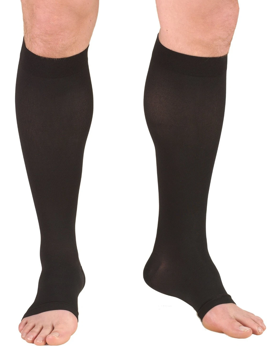 Chaussettes de compression médicales en microfibre 20-30 à bout ouvert 