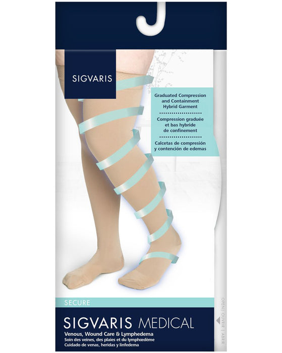 Sigvaris 550 Secure Women's Closed Toe Thigh High w/ Silicone Band 40-50 mmHg - 554N