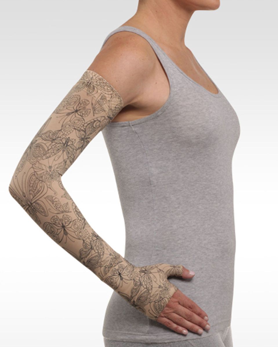 Juzo Soft 2001CG Print Series Armstulpen 20-30 mmHg mit Silikon-Oberband – Neue Muster – 1