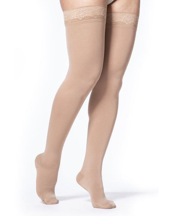 Sigvaris 842N Soft Opaque Closed Toe Thigh Highs 20-30 mmHg