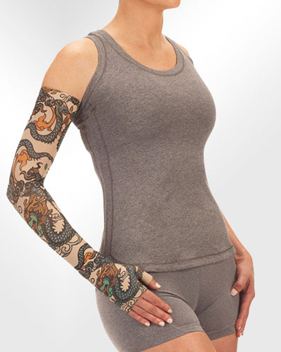 Juzo Soft 2001CG Print Series Armstulpen 20-30 mmHg mit Silikon-Oberband – Neue Muster – 1