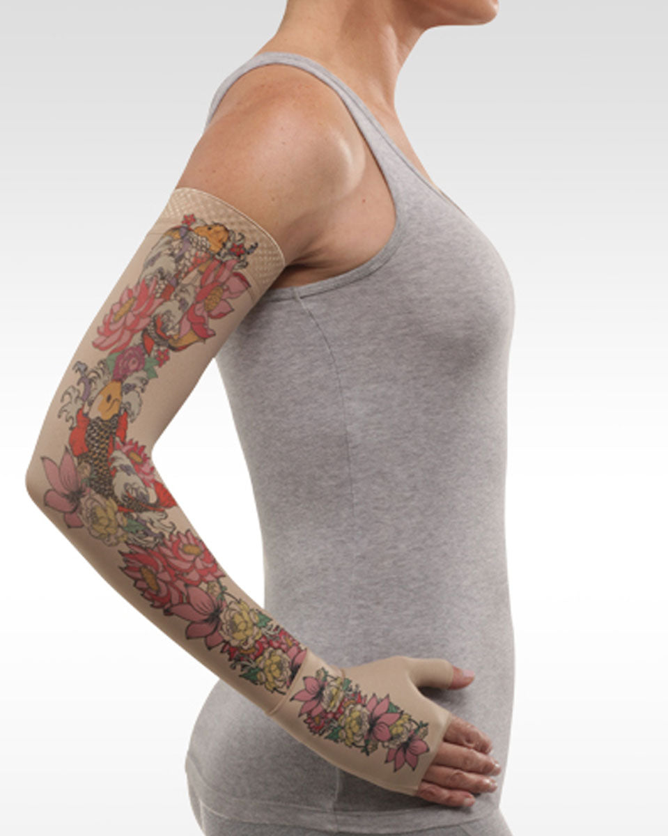 Juzo Soft 2001CG Print Series Armstulpen 20-30 mmHg mit Silikon-Oberband – Neue Muster – 1