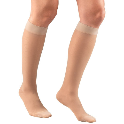 Second Skin Women's Sheer 15-20 mmHg Diamond Pattern Knee Highs