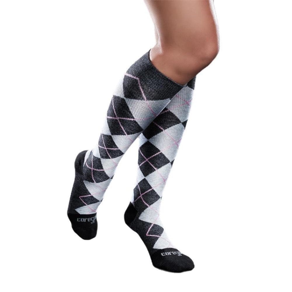 Therafirm Core-Spun Patterns 15-20 mmHg Knee High Compression Socks – Closed Toe