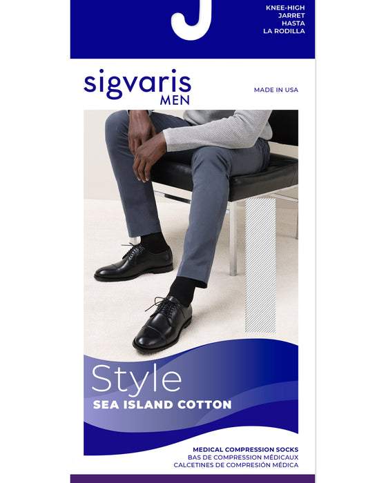 Sigvaris 222C Sea Island Cotton Closed Toe Men's Socks 20-30mmHg