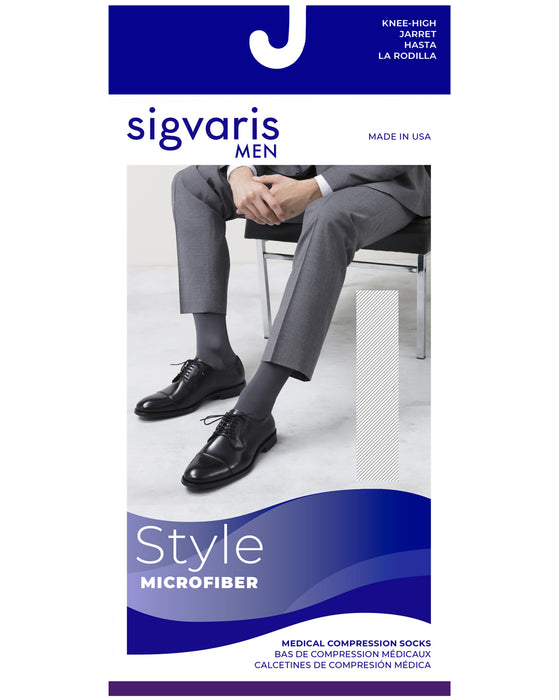 Sigvaris Midtown Microfiber Men's Closed Toe Knee Highs 20-30 mmHg - 822C