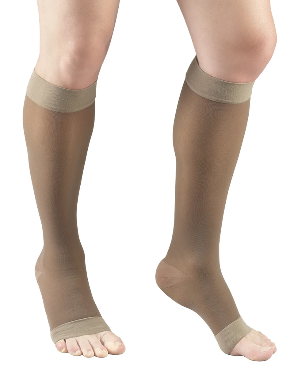 TruForm Ladies' Sheer Thigh High Compression Stockings 20-30mmHg