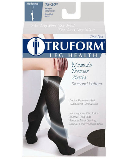TRUFORM Damen-Hosensocken aus Rautenstrick, 15–20 mmHg