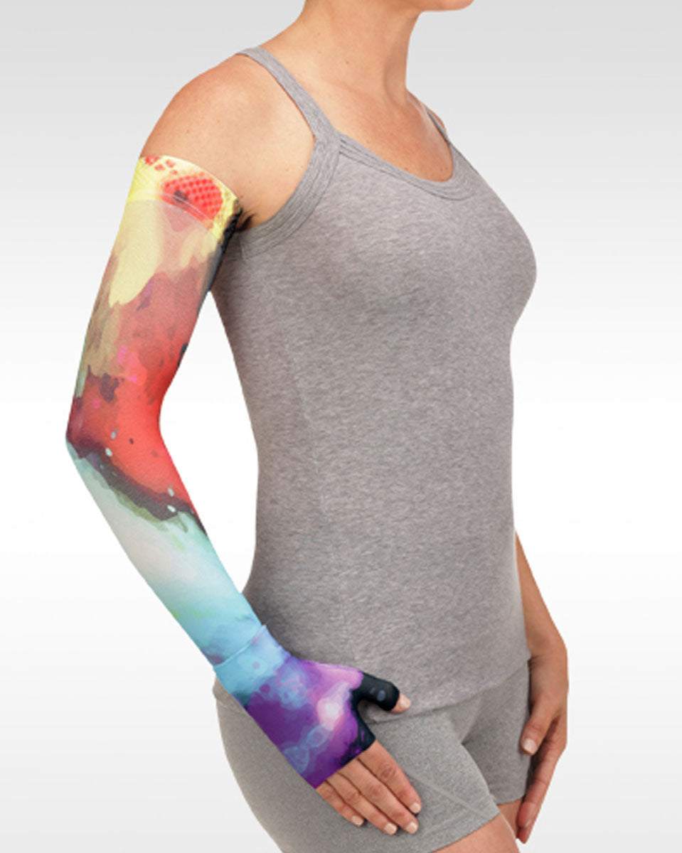 Juzo Soft 2001CG Print Series Armstulpen 20-30 mmHg mit Silikon-Oberband – Neue Muster – 1