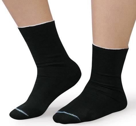 Therafirm SmartKnit Seamless Diabetic Crew Socks 3-Pack - Black
