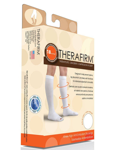 Therafirm Unisex Anti-Embolism Knee High Stockings 18 mmHg