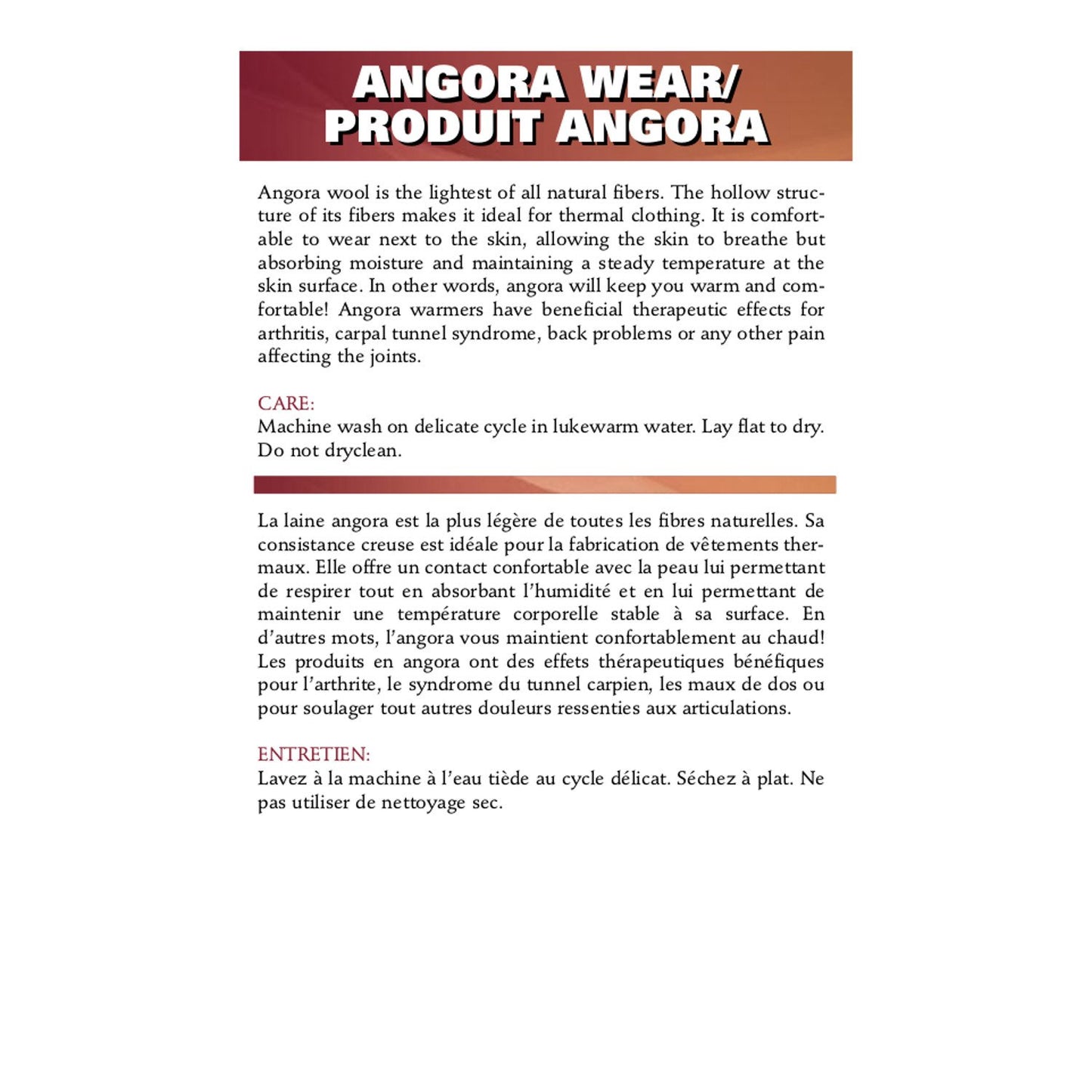 OTC ANGORA LOWER BACK WARMER -  79020 | Clearance (Final Sale)