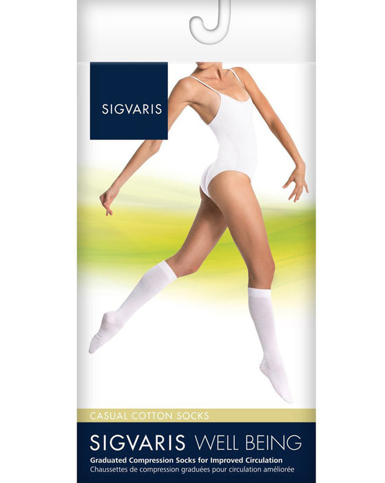 Sigvaris 146C  Women's Casual Cotton Closed Toe Knee Highs 15-20mmHg