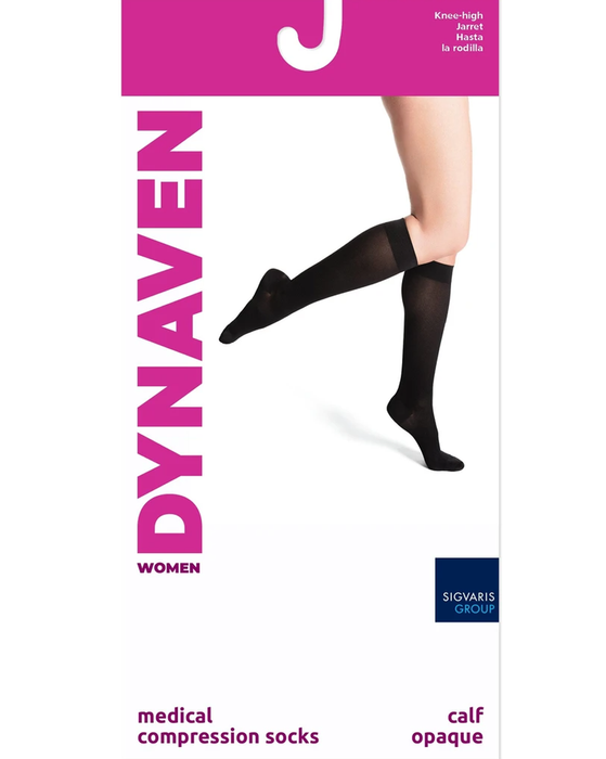 Sigvaris Dynaven Opaque Women's 15-20 mmHg Knee High w/ Silicone Grip Top