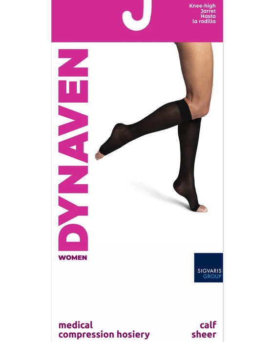 Dynaven Sheer Women's 20-30 mmHg OPEN TOE Knee High