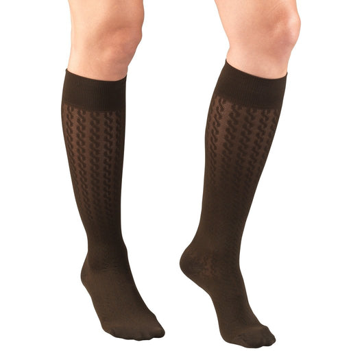 Second Skin Women's Cable Knit 15-20 mmHg Trouser Socks