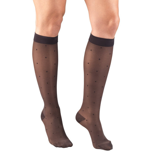TRUFORM Women's LITES Dot Pattern Sheer Knee Highs New - 15-20 mmHg