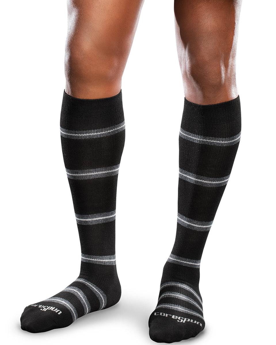Chaussettes à motifs Core-Spun by Therafirm pour hommes et femmes 20-30 mmHg