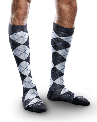 Core-Spun by Therafirm Patterned Argyle Socks for Men & Women 15-20mmHg | Clearance (Final Sale)
