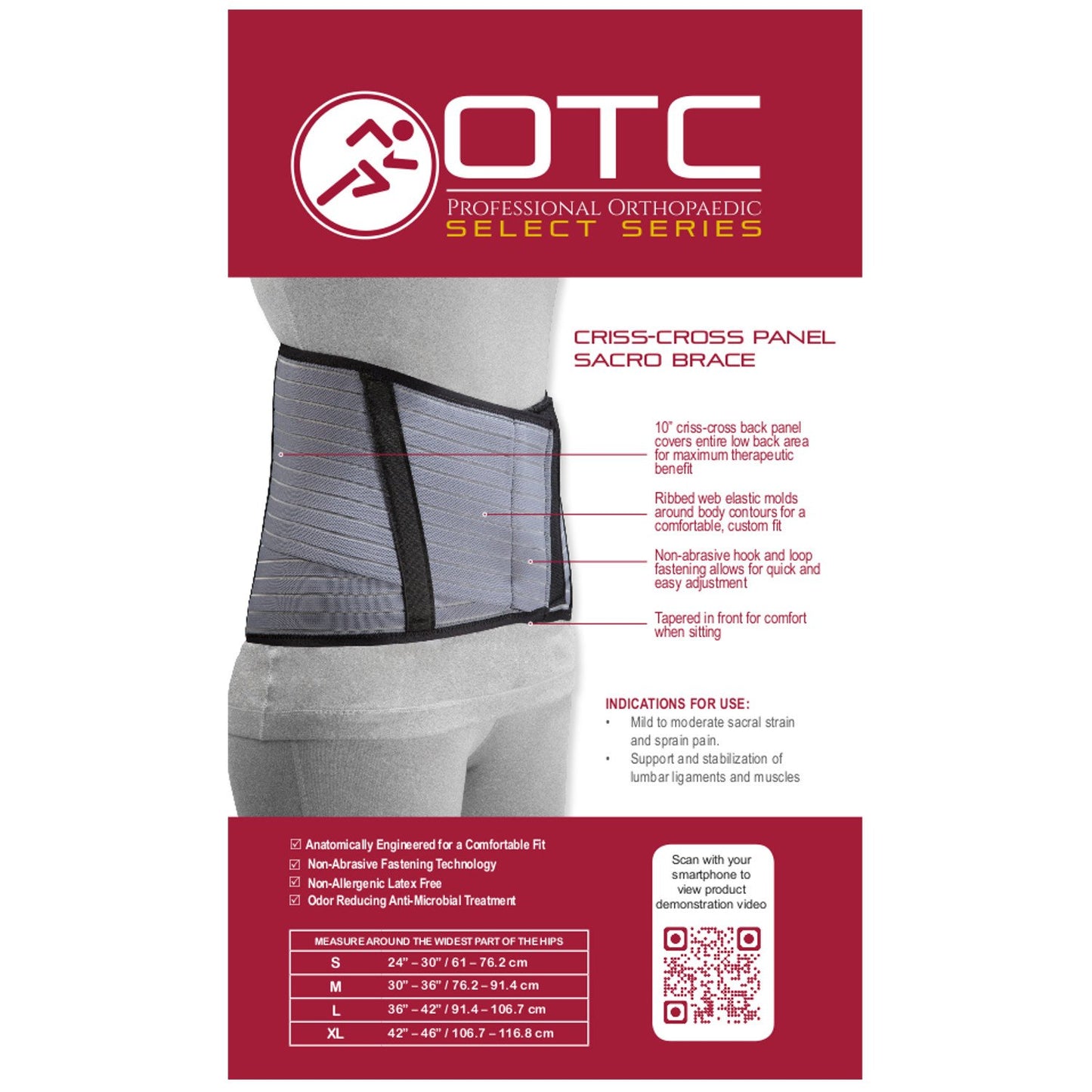 OTC CRISS CROSS PANEL SACRO BRACE - 2887
