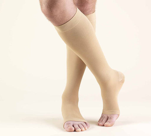 SECOND SKIN Surgical Grade OPEN TOE 30-40 mmHg Knee High Support Stockings