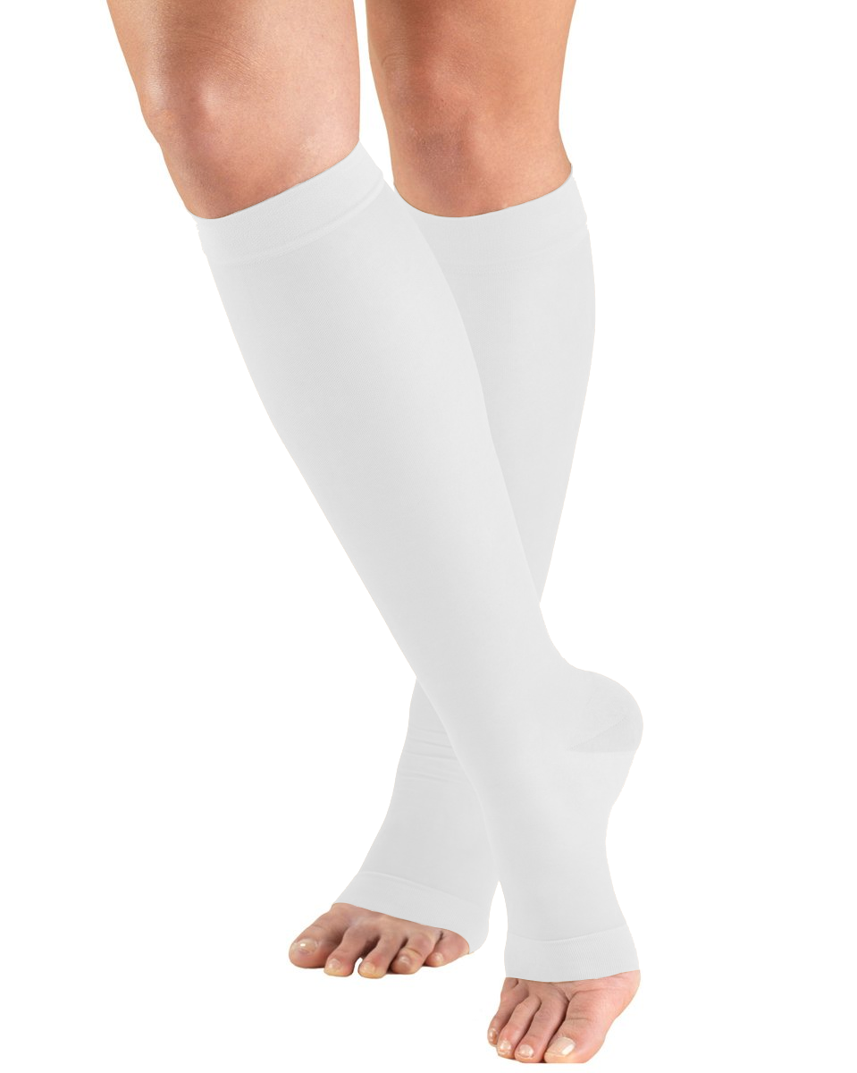 FUTURO Open Toe/Heel Knee Highs, XL, Firm Compression Socks