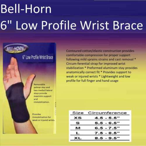Bell-Horn 6" Low Profile Wrist Brace Left Medium