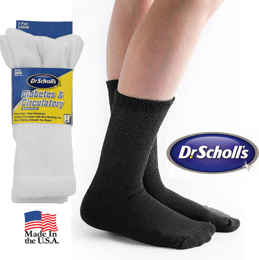 Dr. Scholl's Diabetic & Circulatory Crew Socks - 1 Pair Per Package