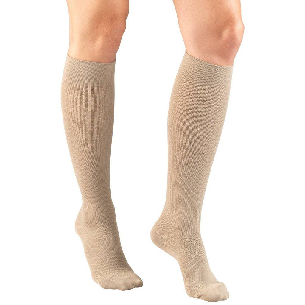 Second Skin Women's Diamond Knit 15-20 mmHg Trouser Socks