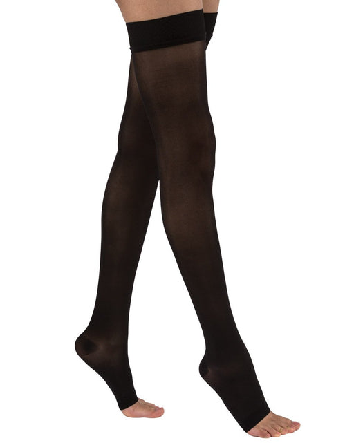 Juzo Naturally Sheer Compression Thigh Highs 15-20 mmHg Open Toe