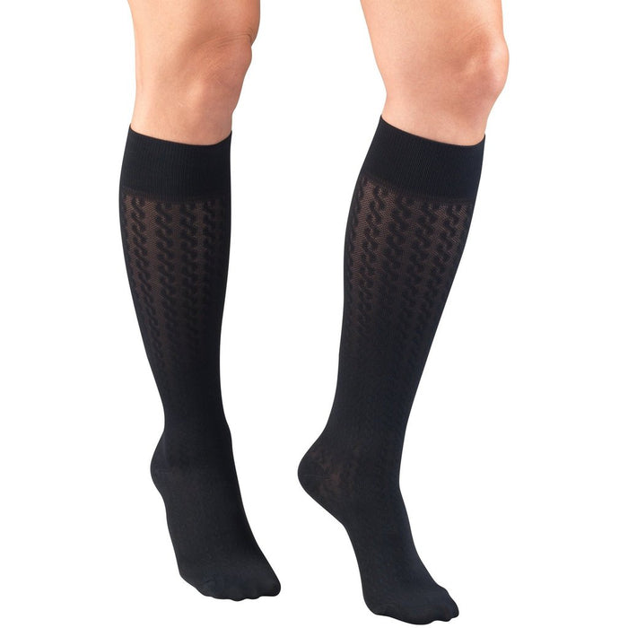 Second Skin Women's Cable Knit 15-20 mmHg Trouser Socks
